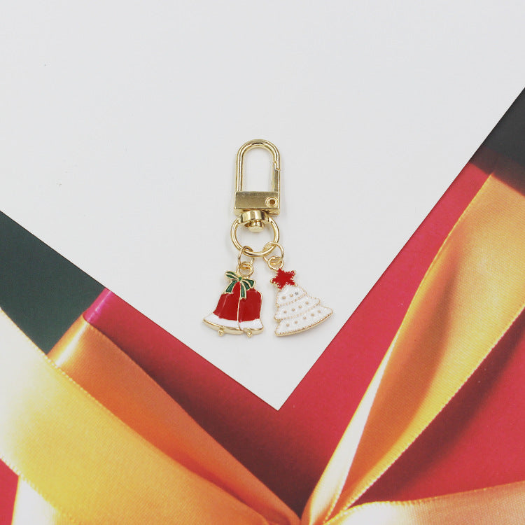 Wholesale Christmas Series Christmas Tree Hat Bells Snowflake Keychain